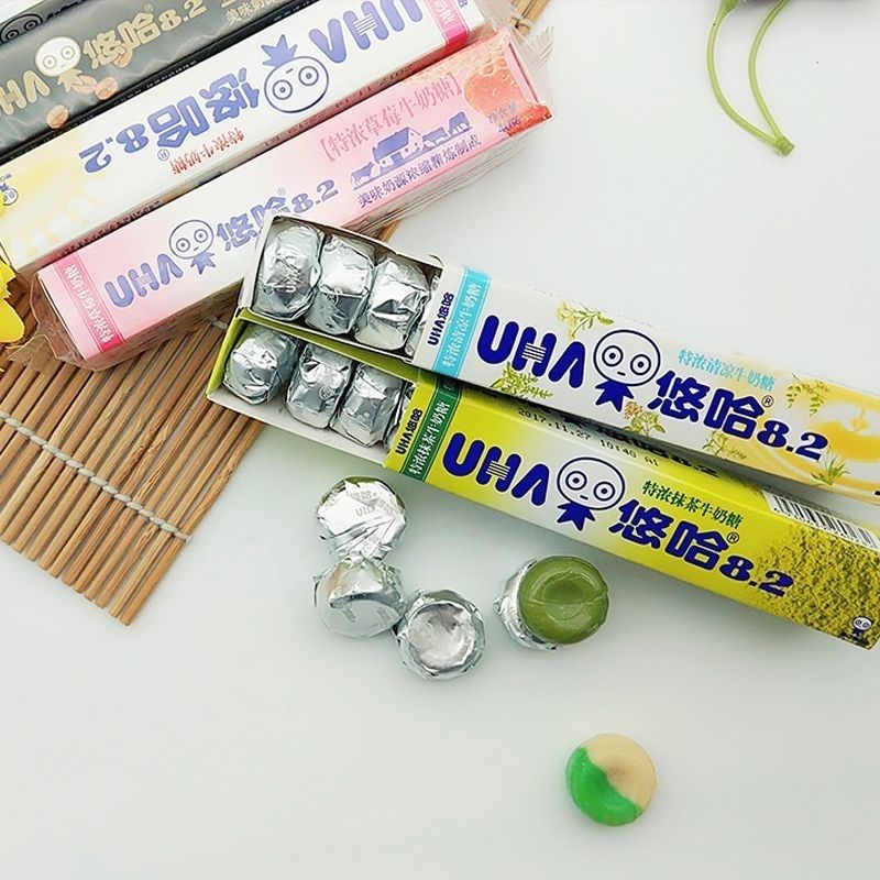 悠哈正品哈特牛奶40g奶糖草莓味清凉糖果牛奶糖整箱8盒