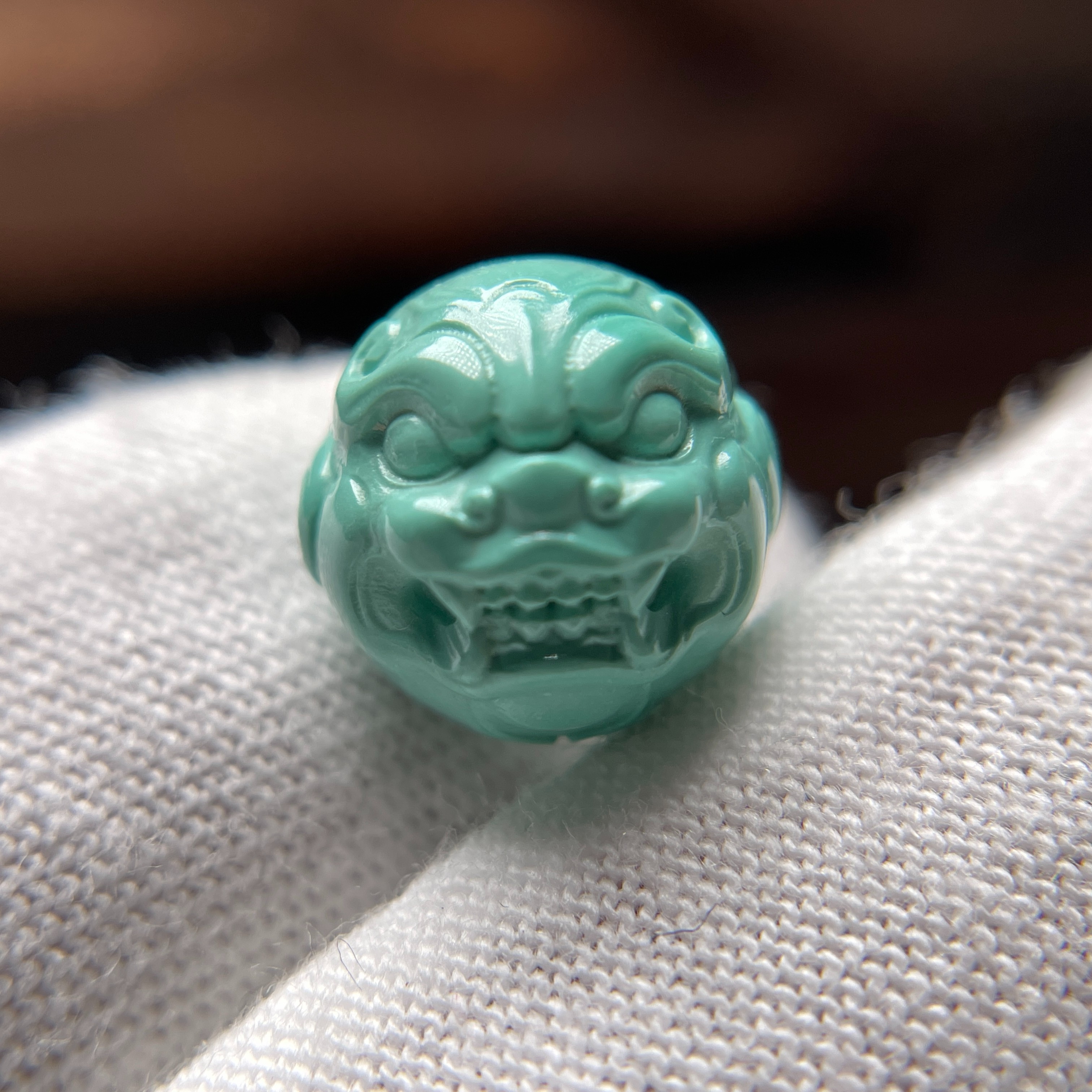 原矿绿松石兽珠直径11绿松石圆珠配珠散珠顶珠