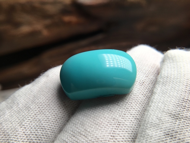 原矿绿松石男戒面蛋面光面蛋面女款吊坠牌子背云镶金品质