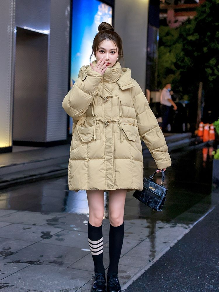 羽绒服棉服服女中长款小个子2023冬季新款加厚时尚高端气质设计感