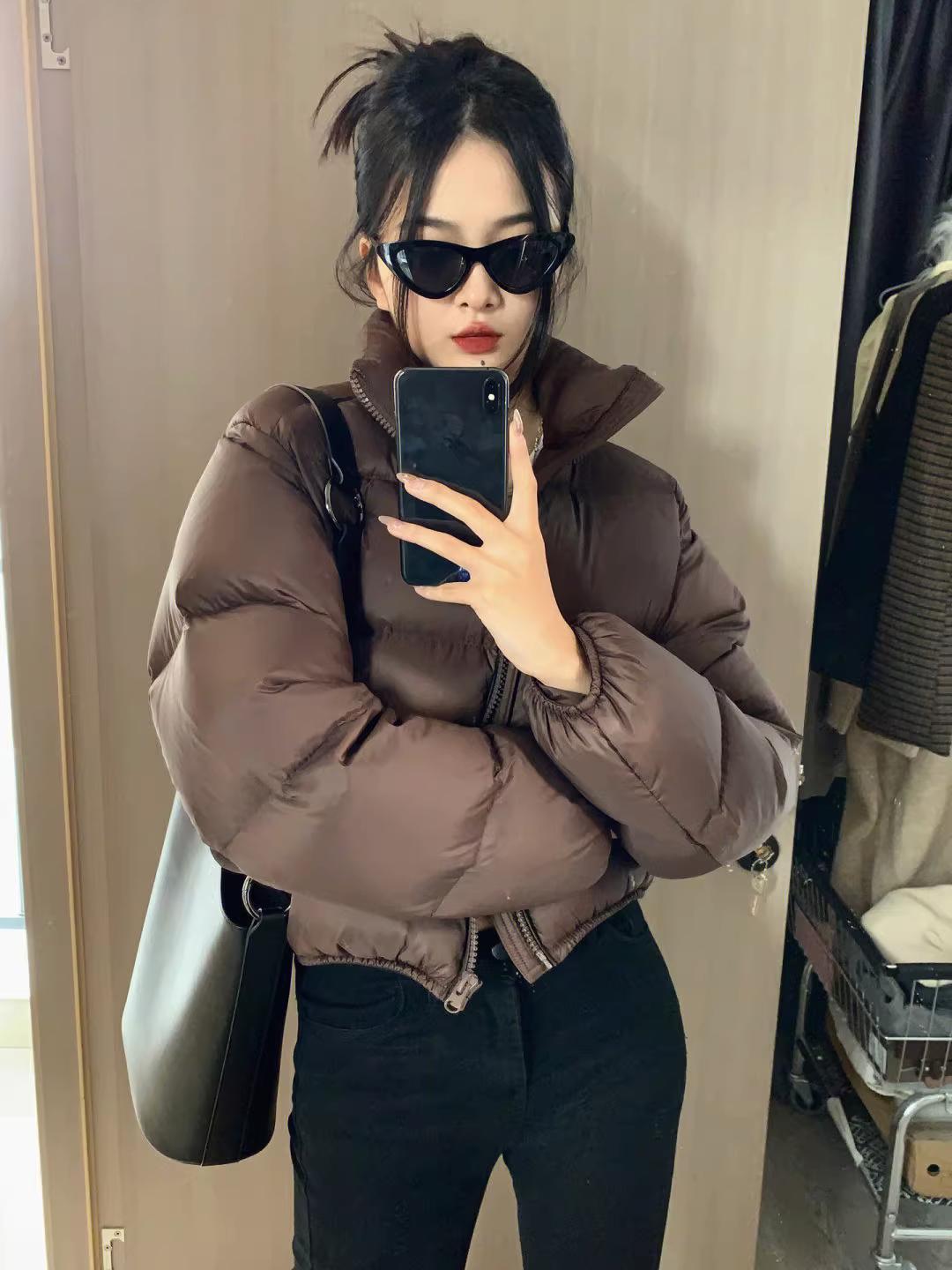 反季欧版网红短款高腰加厚羽绒服女2023年冬季新款小个子面包服
