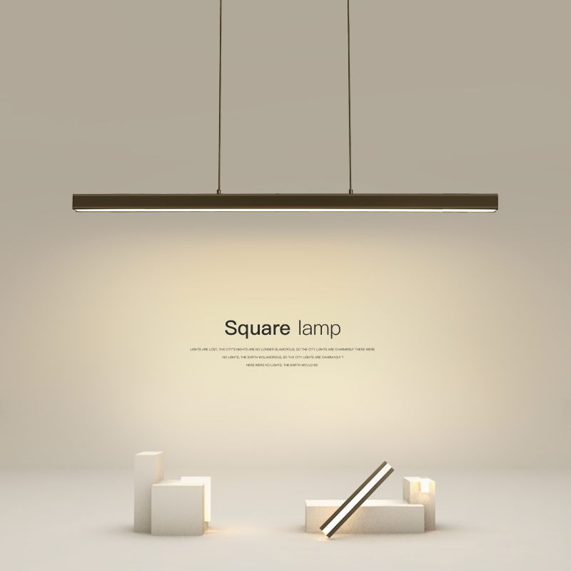 长条吊灯极简led餐厅灯长方形现代客厅灯具北欧饭厅吧台办公室灯