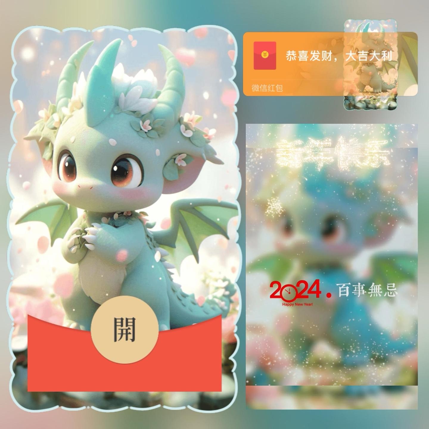 新版红包封面2024祝福龙龙设计服务微信红包动态音乐特效仪式