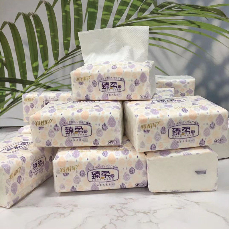 润相印立体压花纸巾4层餐厅纸面巾纸办公室家用商用宿舍抽纸批发