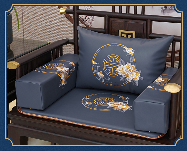 新中式红木坐垫沙发座垫皮坐垫四季通用客厅沙发垫定制防滑加厚