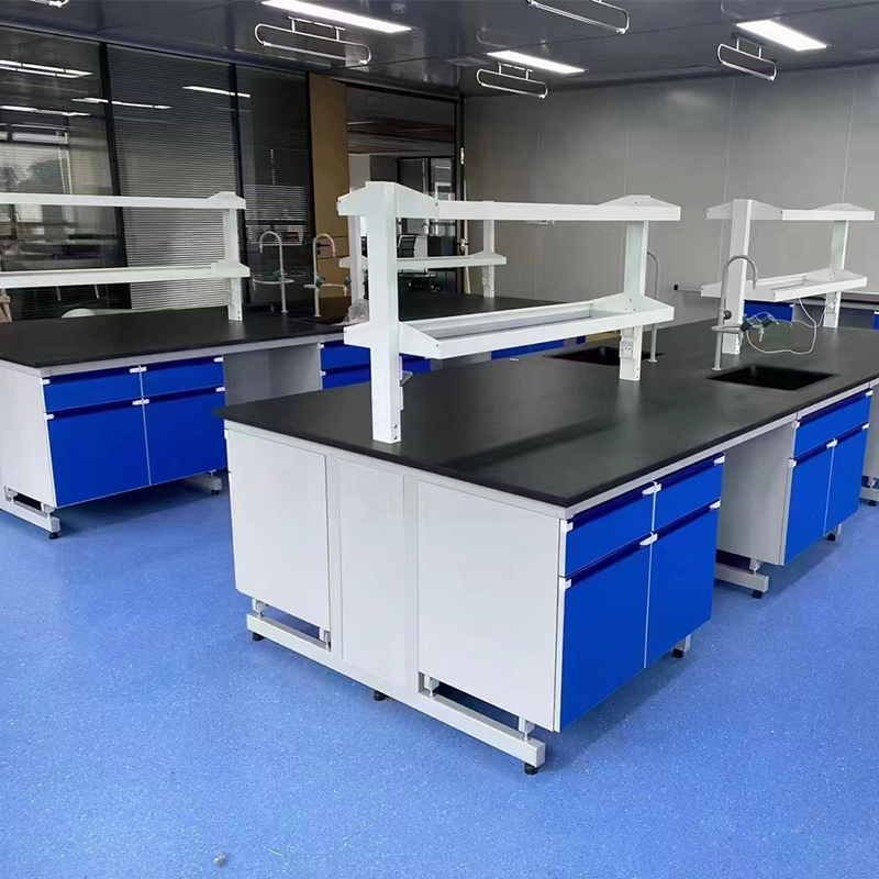 钢木实验台医院检验科理化板试验台学校实验桌全钢中央实验台边台