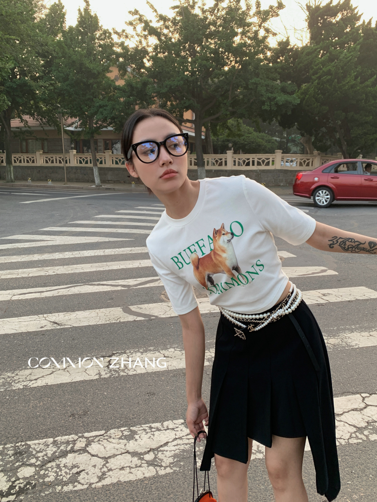 【CZ ZHANG】小狗短袖T恤