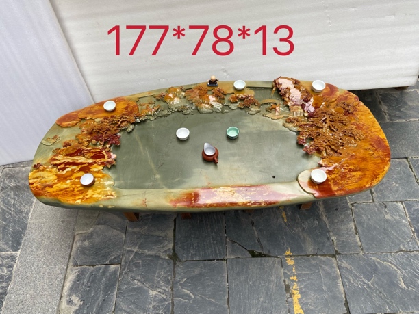 端砚石新款皮色漂亮茶盘天然纯手工雕刻客厅办公室一体刨意新奇