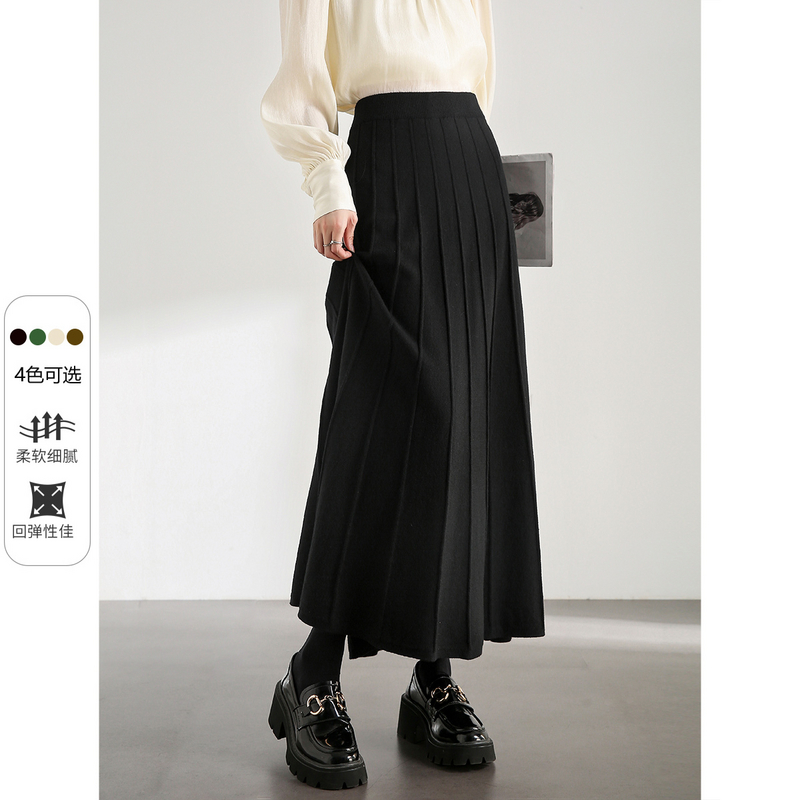 简约显瘦高腰松紧腰海边度假半身裙51854