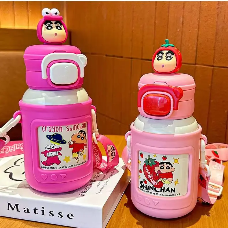 蜡笔小新系列双饮儿童壶316保温保冰水杯可爱高颜值幼儿园两用