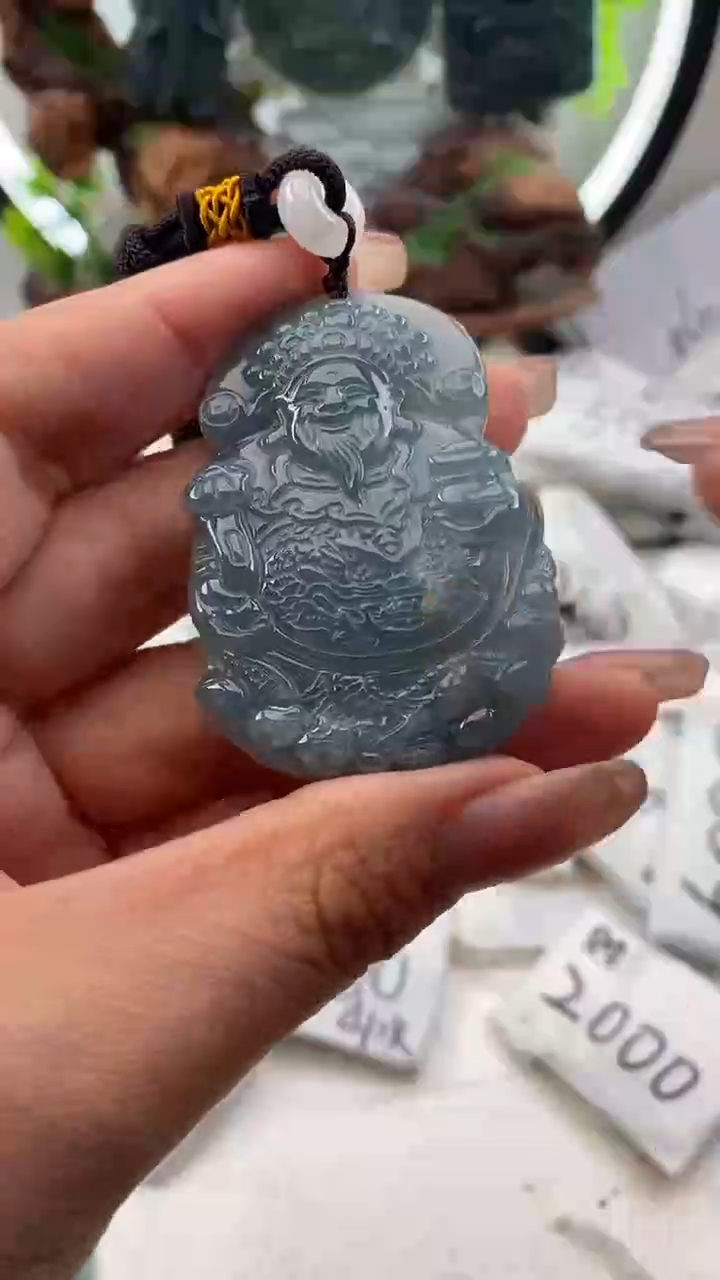 【闪购商品】翡翠颈饰未镶嵌财神品质一般能接受再拍