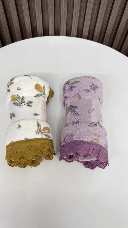 小清新珊瑚绒毛巾两条