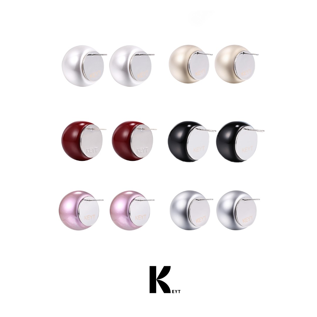 KEYT 铜合金仿珍珠耳饰 多色超大珠珠耳钉【粉丝专属】