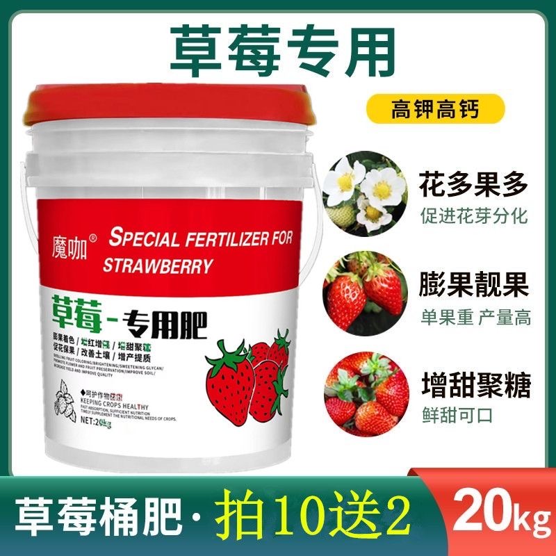 草莓专用肥水溶肥料膨果肥营养肥生根高钙高钾冲施肥水溶肥桶装