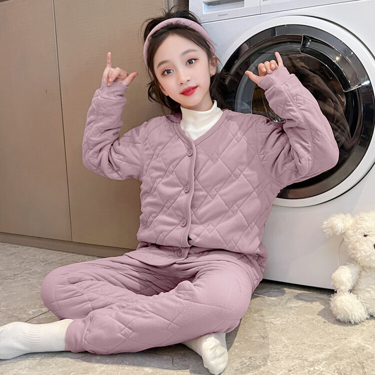 校服神器冬季儿童保暖内衣套装加绒加厚女童秋衣秋裤保暖衣大童女