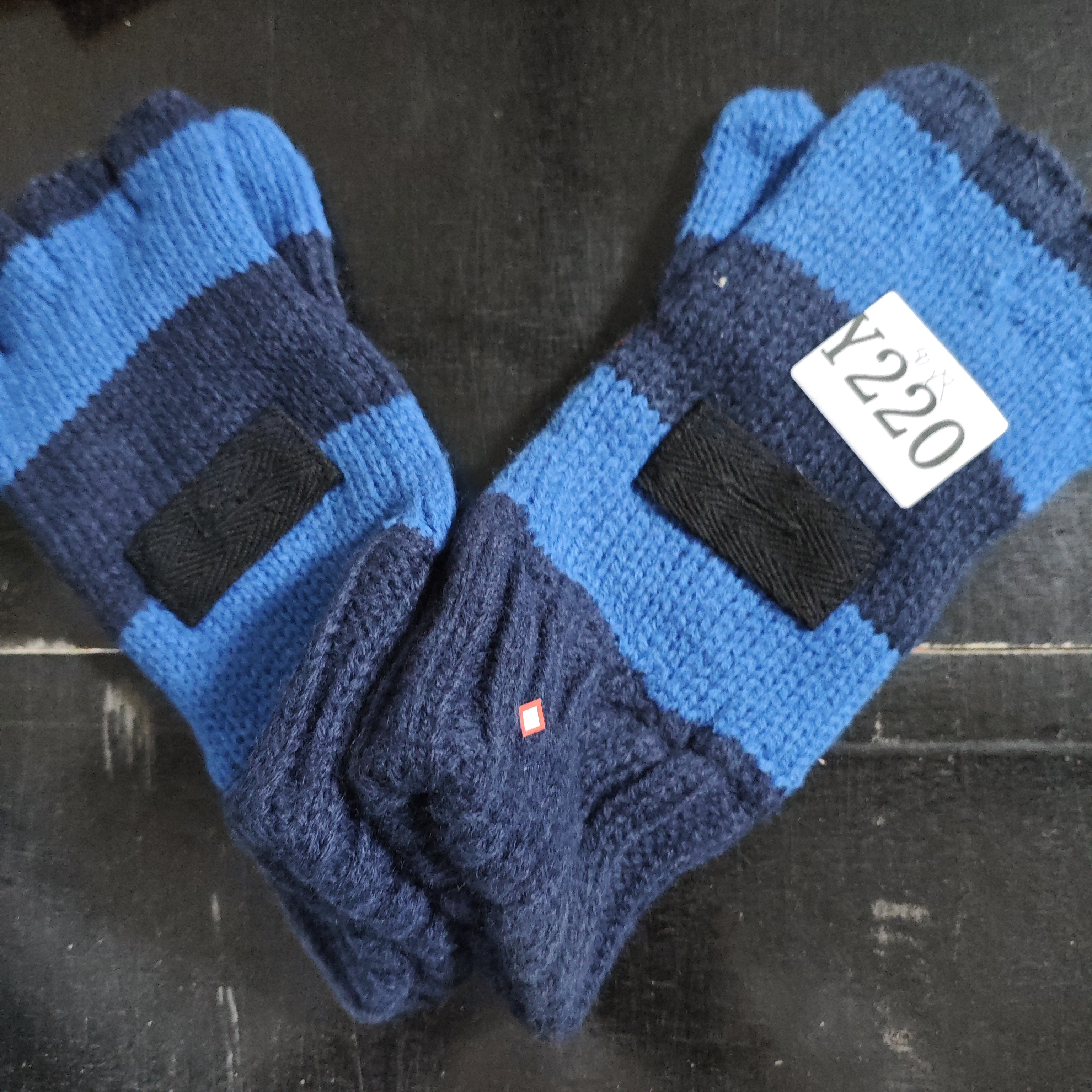 Y295 蓝色露指手套