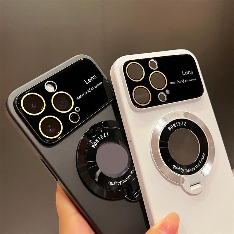 漏标电镀支架大视窗适用iPhone15手机壳神器PC护镜13Pro保护套112
