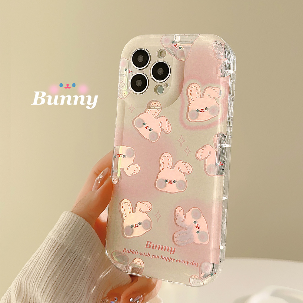 粉兔苹果iphone透明手机壳少女可爱小熊简约全包防摔手机套手机壳