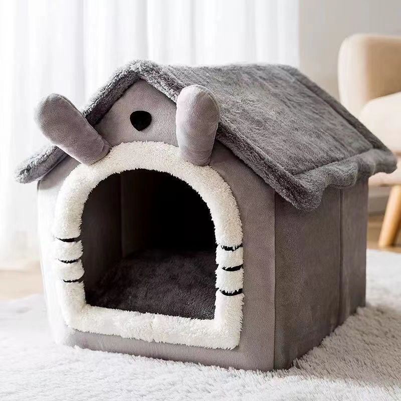 【新疆包邮】狗窝房子型泰迪小型犬四季通用可拆洗猫窝封闭狗屋猫
