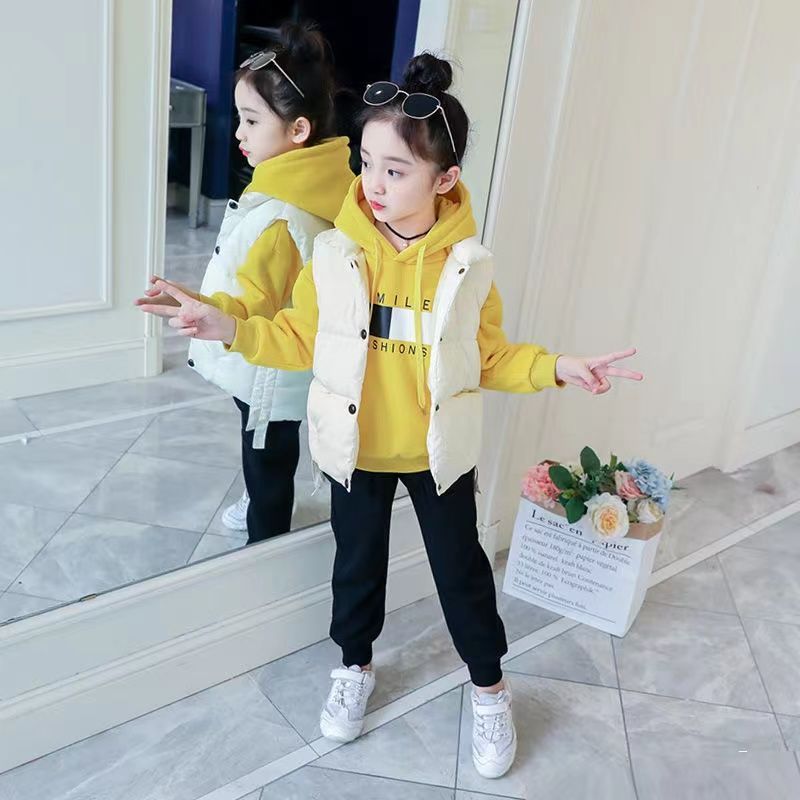 女童冬季套装2023新款潮流衣服儿童休闲长袖加厚保暖宝宝三件套潮