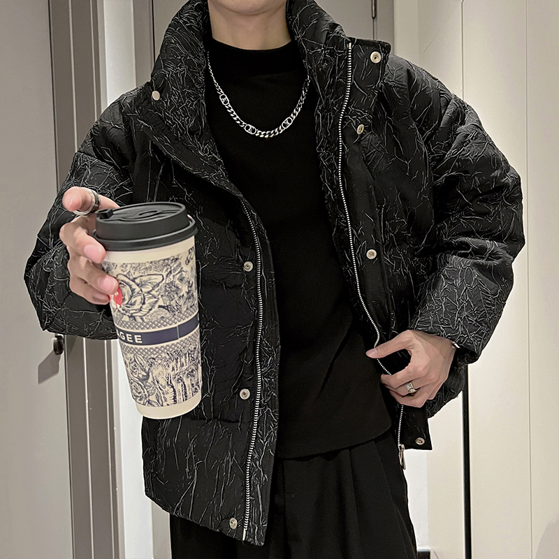 纹理棉服外套男秋冬款2023新款爆款加厚棉袄男款冬季男士宽松棉衣