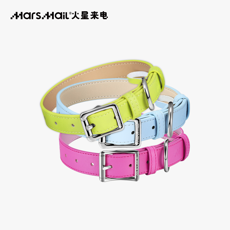 火星来电MarsMail宠物项圈脖圈大中小型犬狗狗猫咪通用皮革狗圈