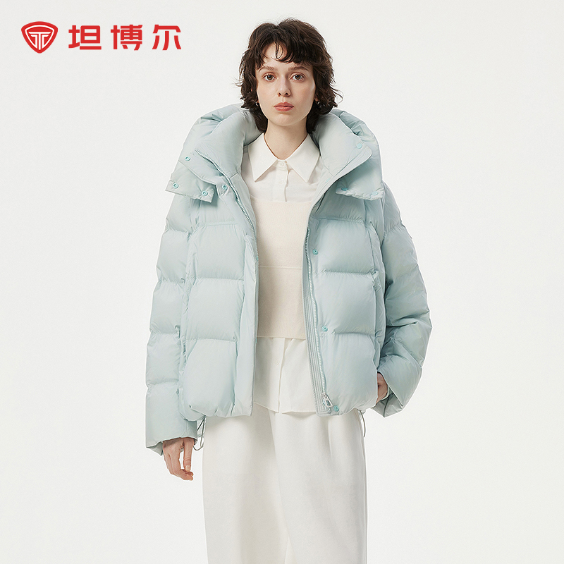 坦博尔2024新款时尚羽绒服休闲保暖加厚秋冬连帽外套女TBF530368D