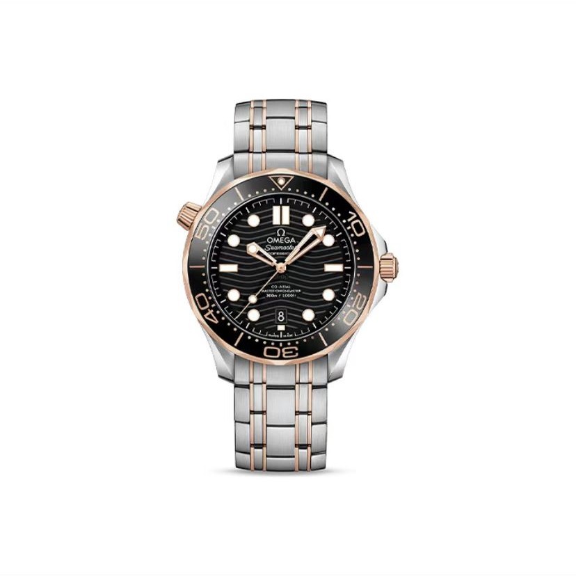 95新 Omega/欧米茄 欧米茄海马300系列玫瑰金42表径公价90500机械