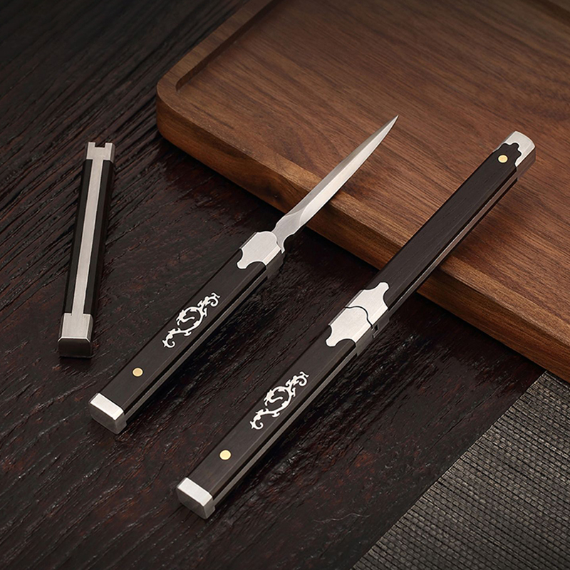 自像堂普洱茶刀不锈钢茶锥功夫茶具茶道配件紫光檀茶剑手工开茶针