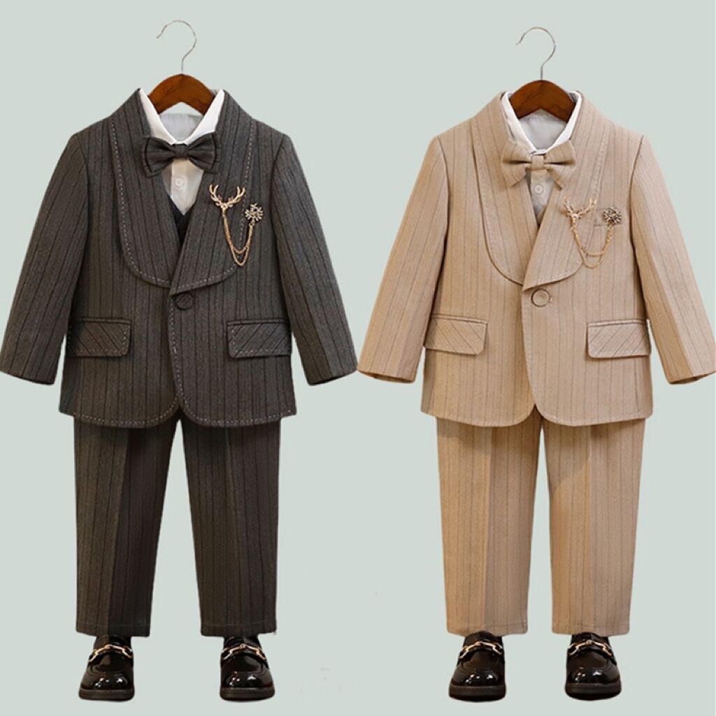 男童西装春秋爆款英伦风周岁宝宝礼服花童主持人儿童西装套装男孩