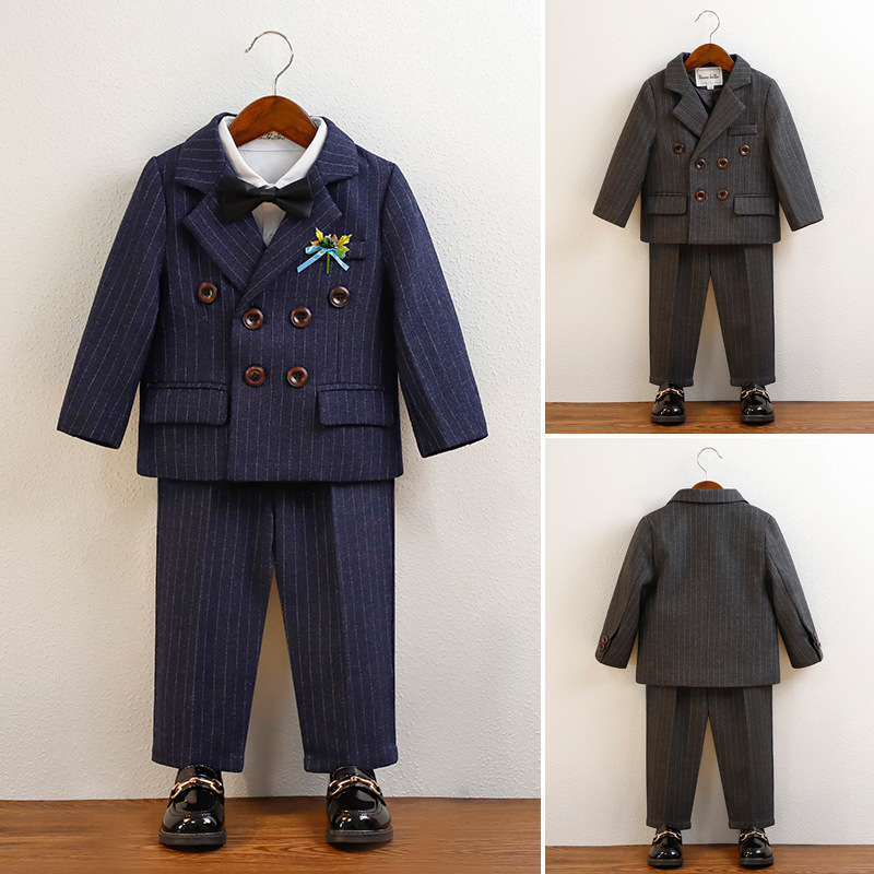 男童礼服春秋英伦风男宝周岁生日礼服男孩婚礼主持人钢琴表演出服