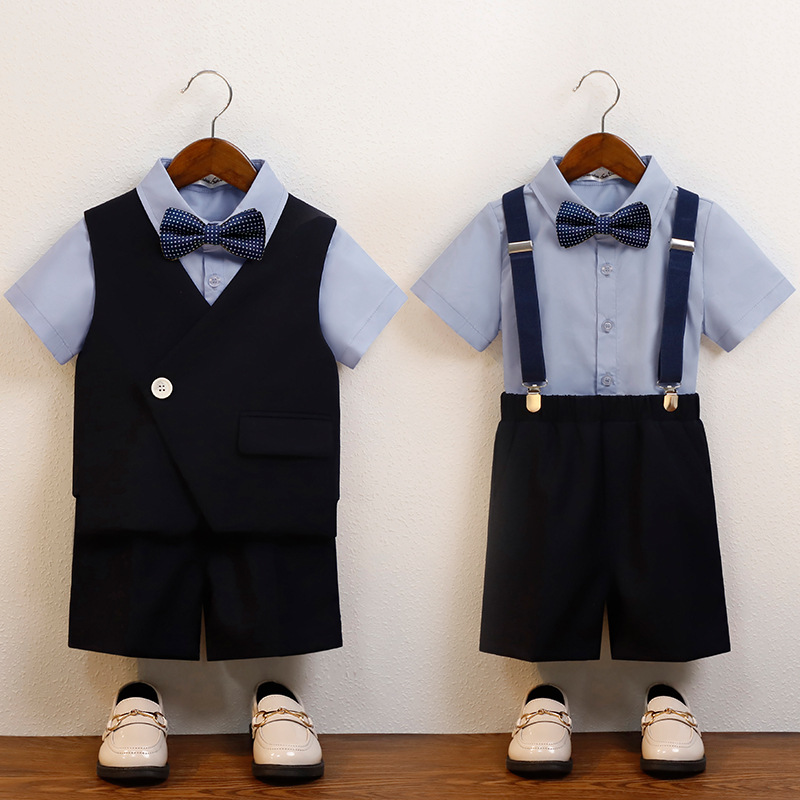 儿童礼服夏季韩版马甲套装礼服花童周岁生日主持人走秀合唱演出服