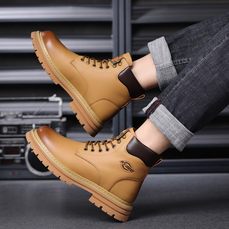 BEIDOUNIAO/北斗鸟马丁靴大黄马丁靴百搭厚底时尚休闲英伦风秋冬