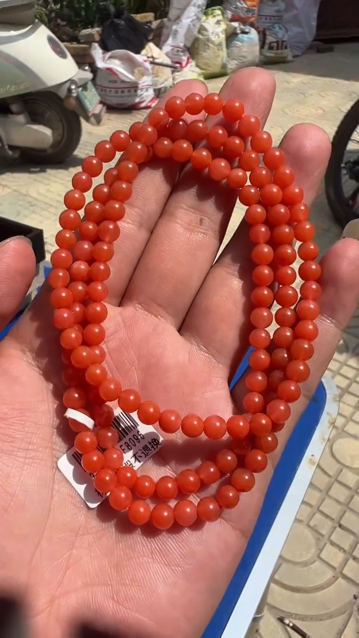 【闪购商品】南红玛瑙手串未镶嵌原矿无优化大水沟多圈5mm左右