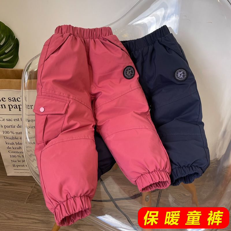 反季儿童羽绒裤男童女童小中大童洋气加厚宝宝外穿保暖裤子冬装潮