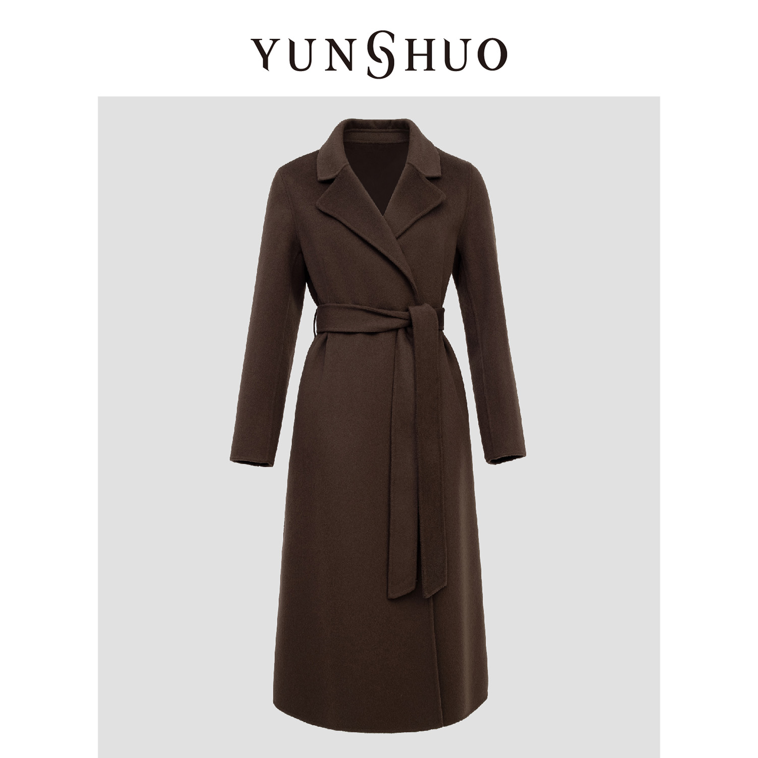 YUNSHUO允硕冬季新品气质时尚百搭长款女收腰正肩显瘦大衣499148