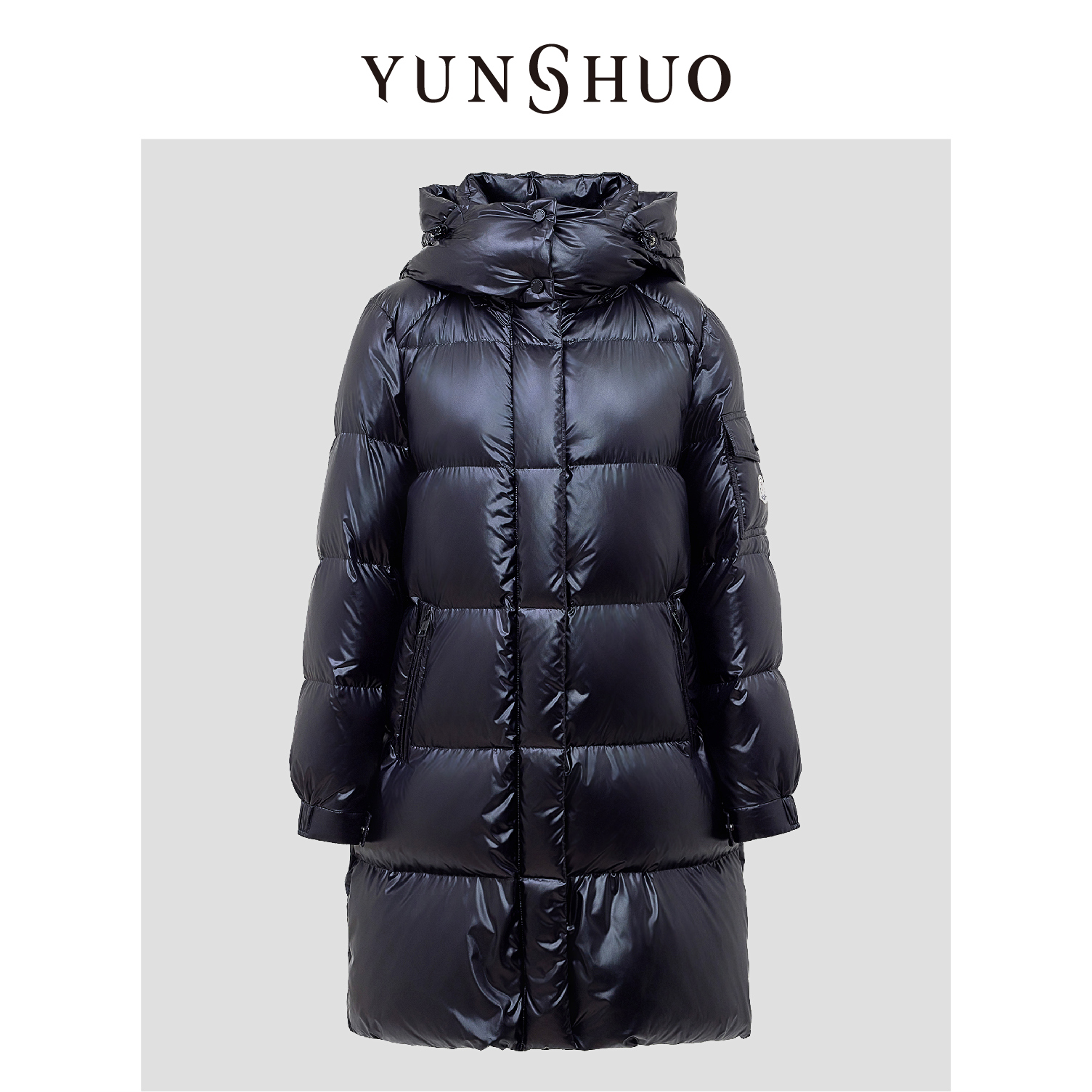 YUNSHUO允硕冬季新品时尚休闲中长款女保暖90白鸭绒羽绒服816108