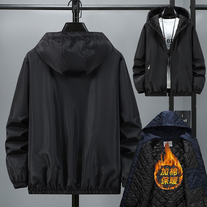 春秋冬款夹克男士休闲宽松大码潮冲锋衣有薄款外套有加棉衣加厚款