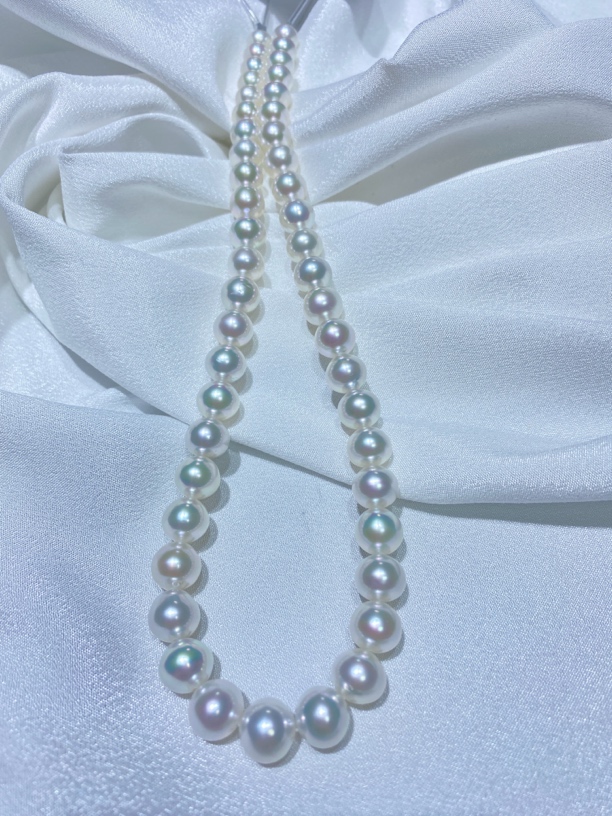 杰泉珠宝&8.3-10.0mm 澳白宝石光项链