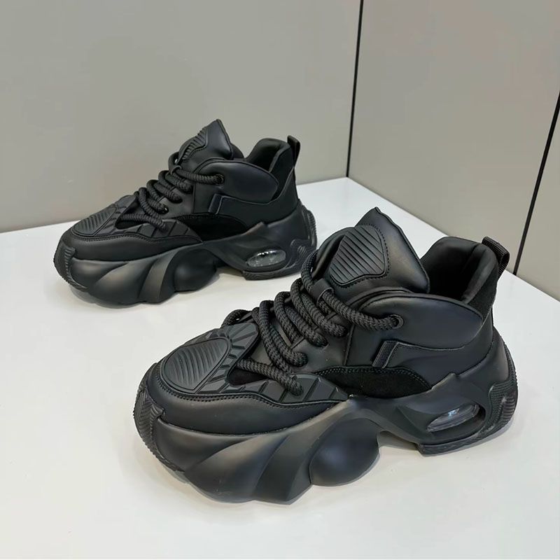 网红2023秋冬新款厚底增高老爹鞋帅气百搭舒适休闲鞋机甲风潮鞋男