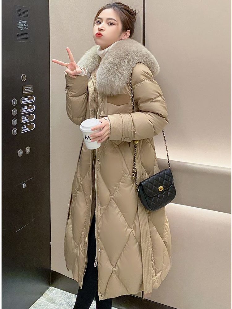 波司登长款过膝2023羽绒服女显瘦狐狸毛领冬季收腰高档气质新款外
