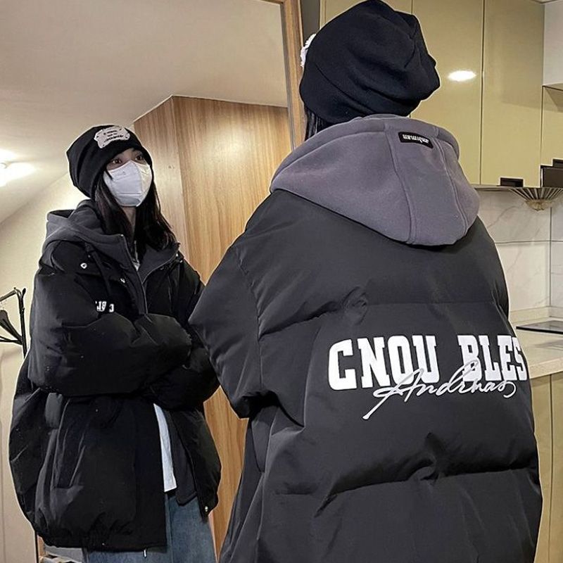 羽绒衣羽绒衣棉服女冬季2023新款加厚棉袄韩版学生假两件棉衣面包