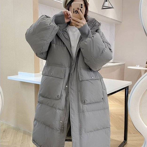 棉服羽绒衣羽绒服2024年爆款宽松棉服女冬韩版连帽时尚大口袋加厚