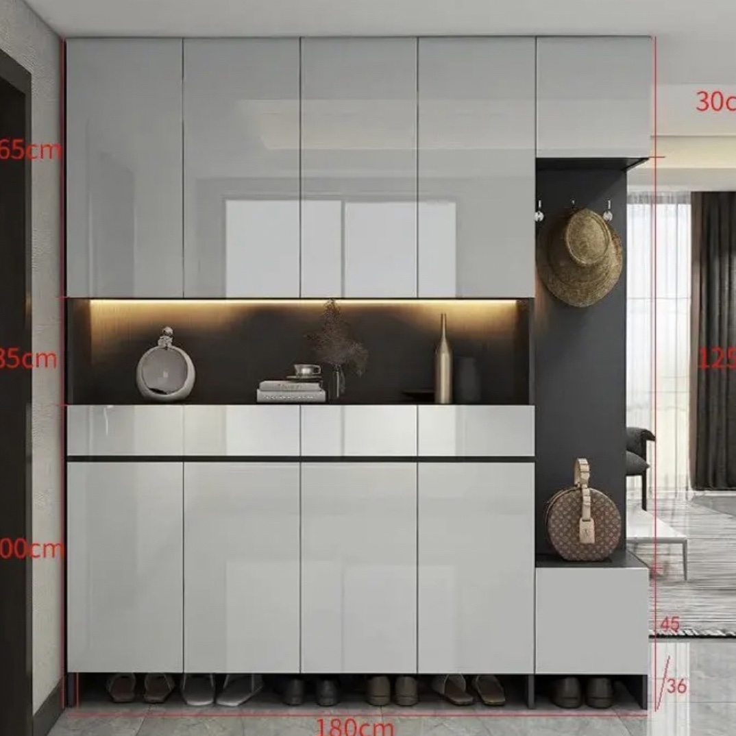 家用玄关柜鞋柜一体进门厅柜大容量客厅收纳柜亮光门