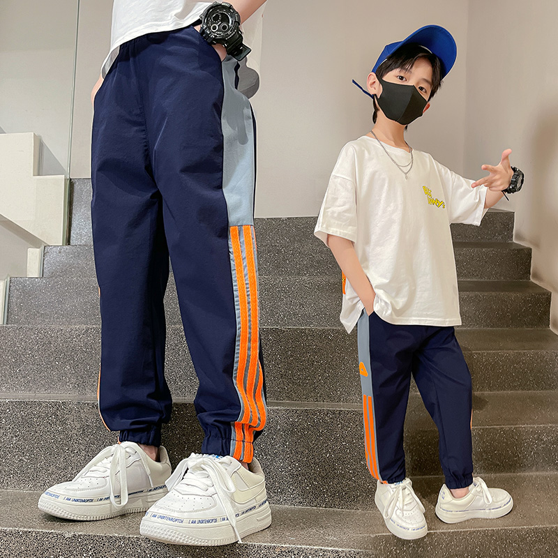 [【萌娃穿搭】男童防蚊裤夏季薄款中大童冰丝裤速干儿童运动裤长裤