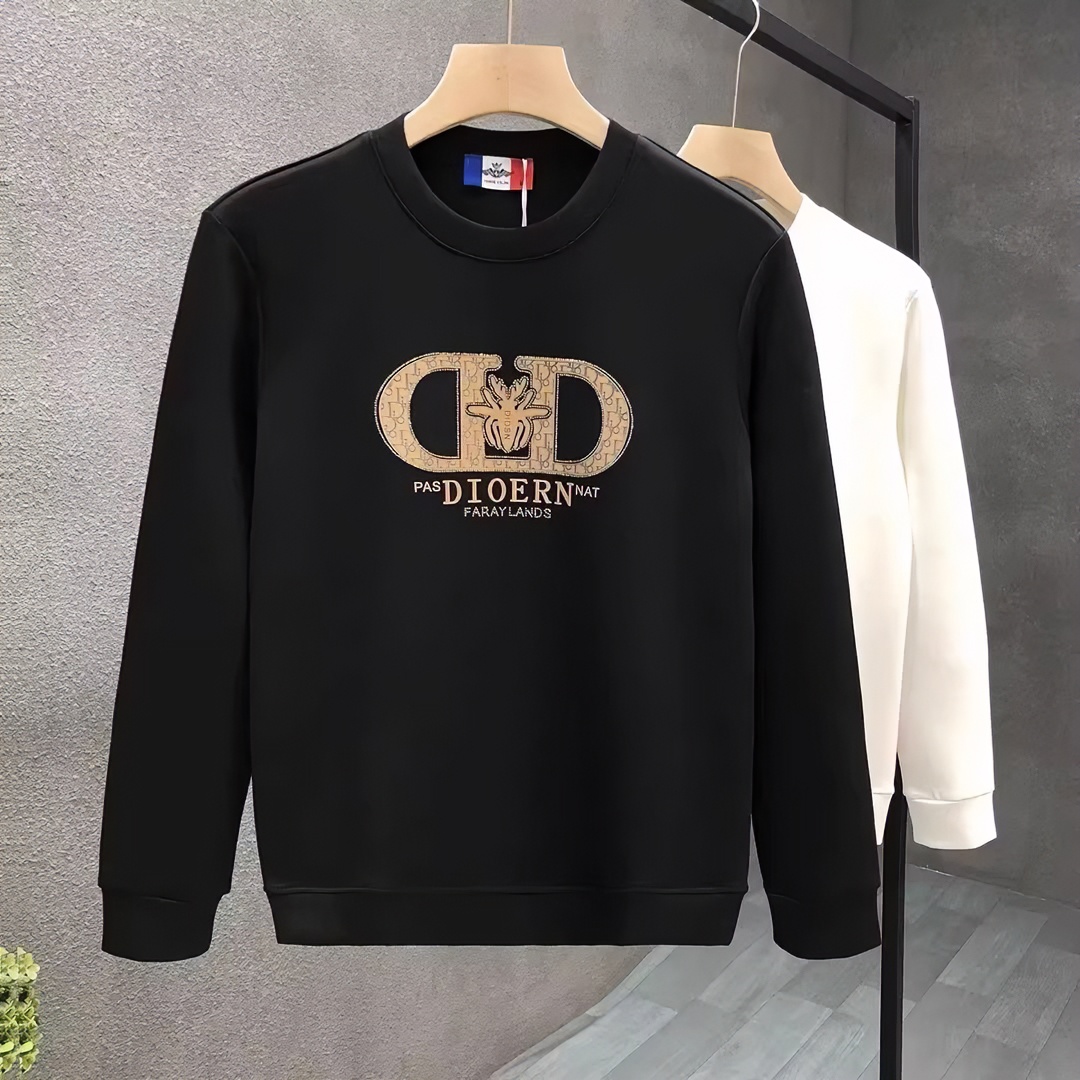 男士卫衣春秋冬季加绒长袖圆领欧美潮牌时尚修身套头上衣欧洲站