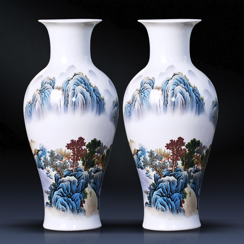 景德镇陶瓷器花瓶2个桃源逸居鱼尾