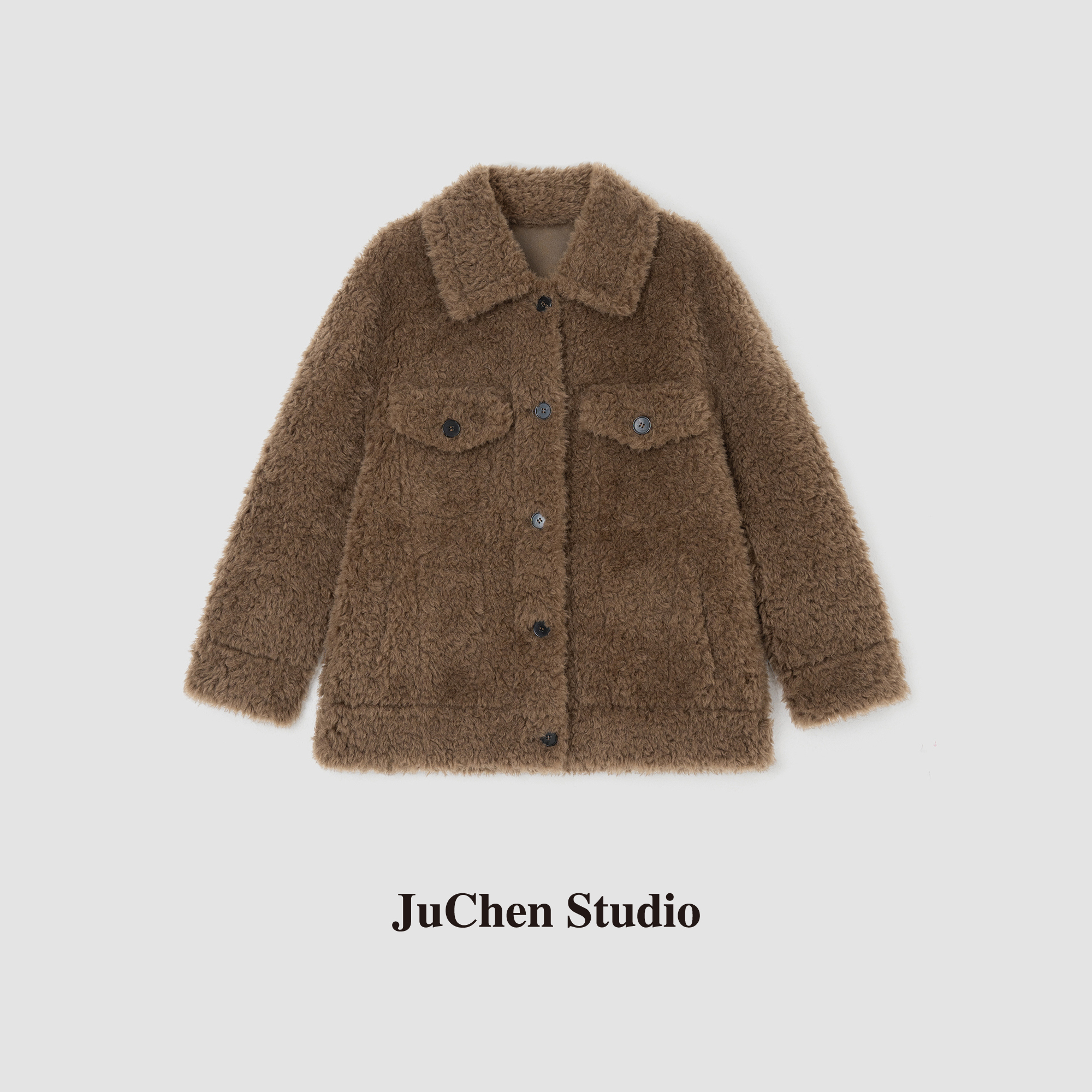 “小棕熊”暖呼呼经典小teddy美利奴羊毛翻领外套FWTC3792A-103