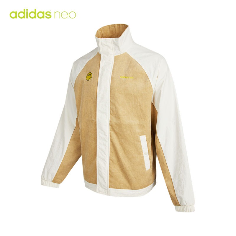 adidas/阿迪达斯男装春秋新款立领运动服撞色笑脸宽松夹克H58045