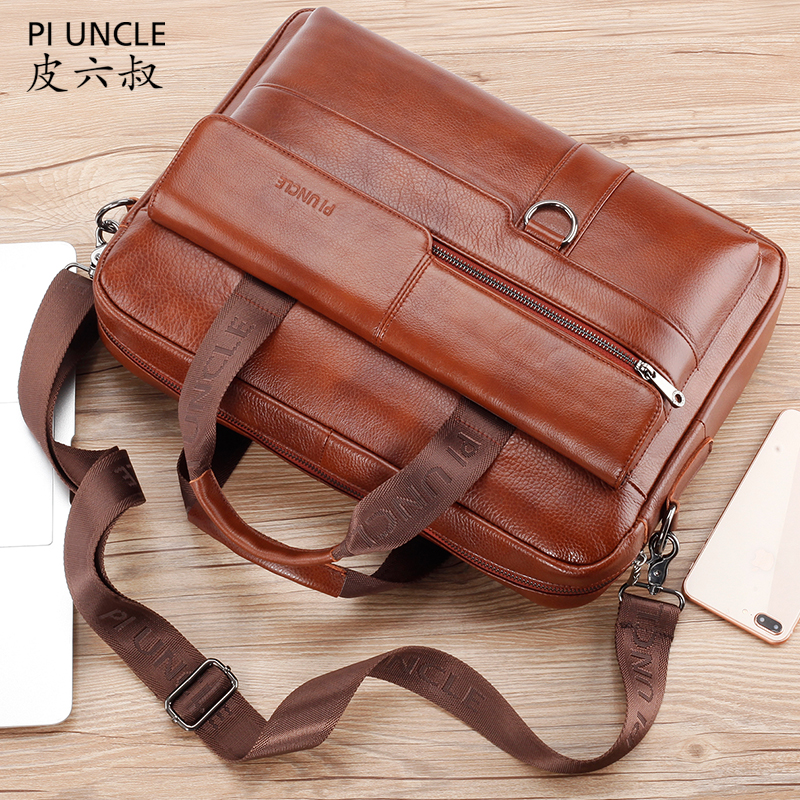 新款真皮公文包男头层牛皮手提背包A4文件袋电脑手提背包时尚潮流